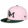 Gorra LM verde en rosa