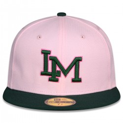 Gorra LM verde en rosa
