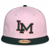 Gorra LM verde en rosa