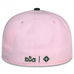 Gorra LM verde en rosa
